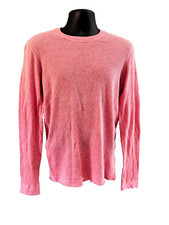 Autumn Cashmere Thermal Crewneck Mens Size Small Coral Long Sleeve Lightweight