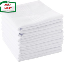 Scotamalone Men'S Handkerchiefs 100 Soft Cotton White Hankie Hankerchieves 6pcs