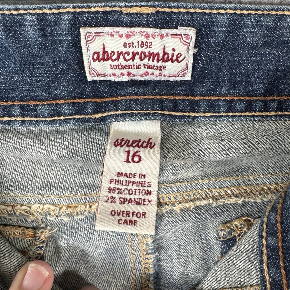 Y2K Abercrombie Fitch Flare Jeans Girls 16 Vtg Sailor Lowrise Womens 2 Hippie - Image 3 of 4