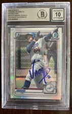 Miguel Vargas Auto Signed 2020 Bowman Chrome Refractor /499 Beckett Auto 10