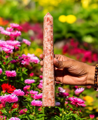 Sunstone Crystal Tower 24CM Healing Spirit Power Reiki Aura Chakra Balancing