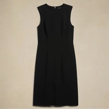NWT Banana Republic Womens Size 0 Black Essential Knee Length Sheath Dress NEW