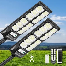 Solar Lights Outdoor 800W-6500K Led Street Light, Solar Street Lights Outdoor wi