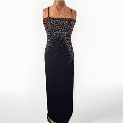 JS Boutique Long Black Slinky Evening Dress Small Formal Wedding Prom Whimsigoth