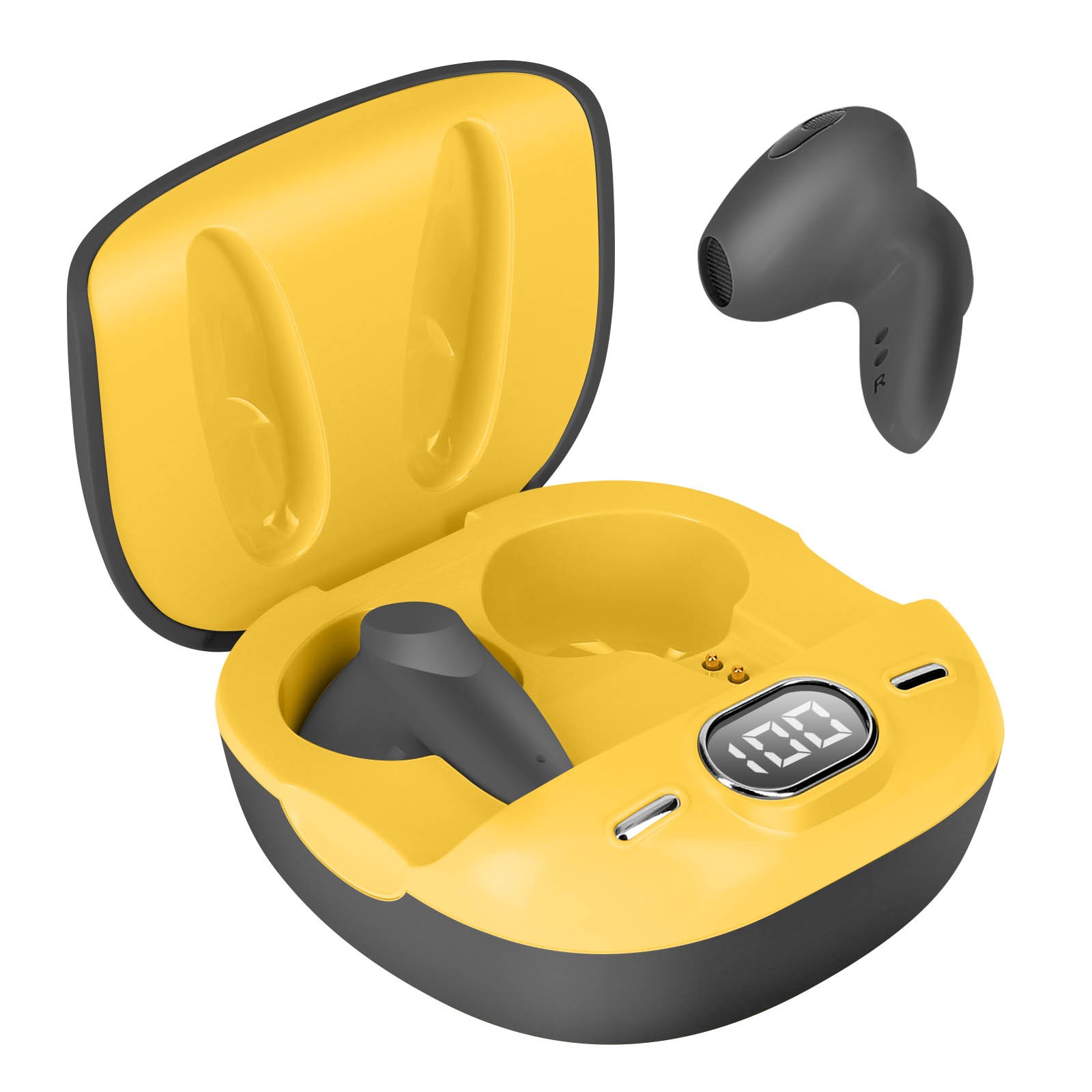 Écouteurs Bluetooth LinQ kit mains libres noir et jaune avec commande tactile