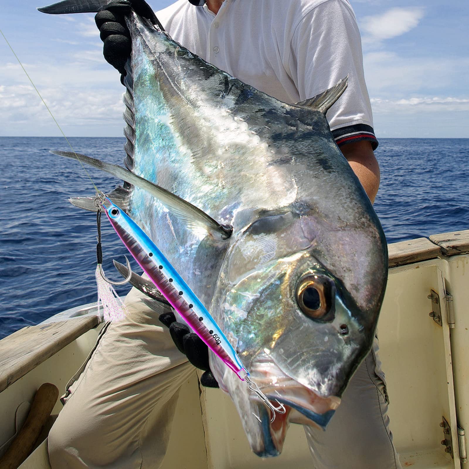 Fishing Jigs Vertical Saltwater Jigs Vertical Jigging Spoon Fishing Tuna Lure... - Image 6