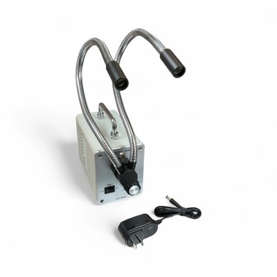AmScope LED Fiber Optic Illuminator FOI-5WW Dual Gooseneck Light Source (BO!)