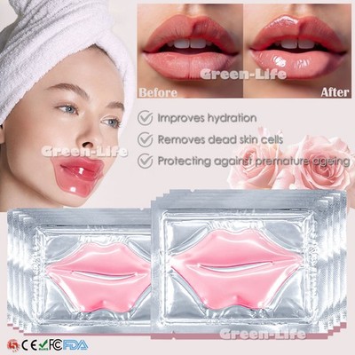 10PC Moisturizing Lip Mask Hydrating Collagen Crystal Gel Lip Patch Plumping Lip
