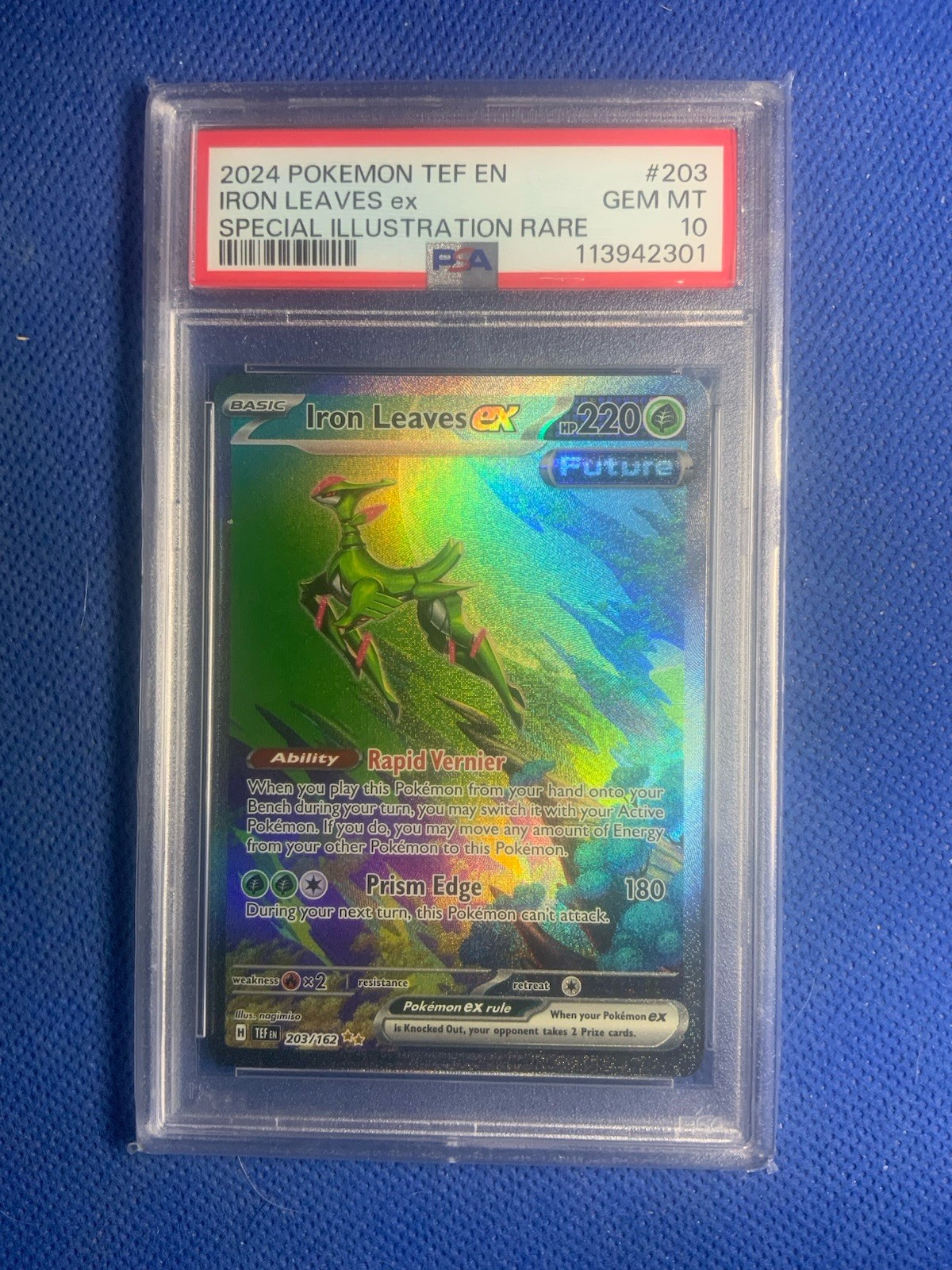 2024 POKEMON TEF EN-TEMPORAL FORCES #203 IRON LEAVES EX PSA 10