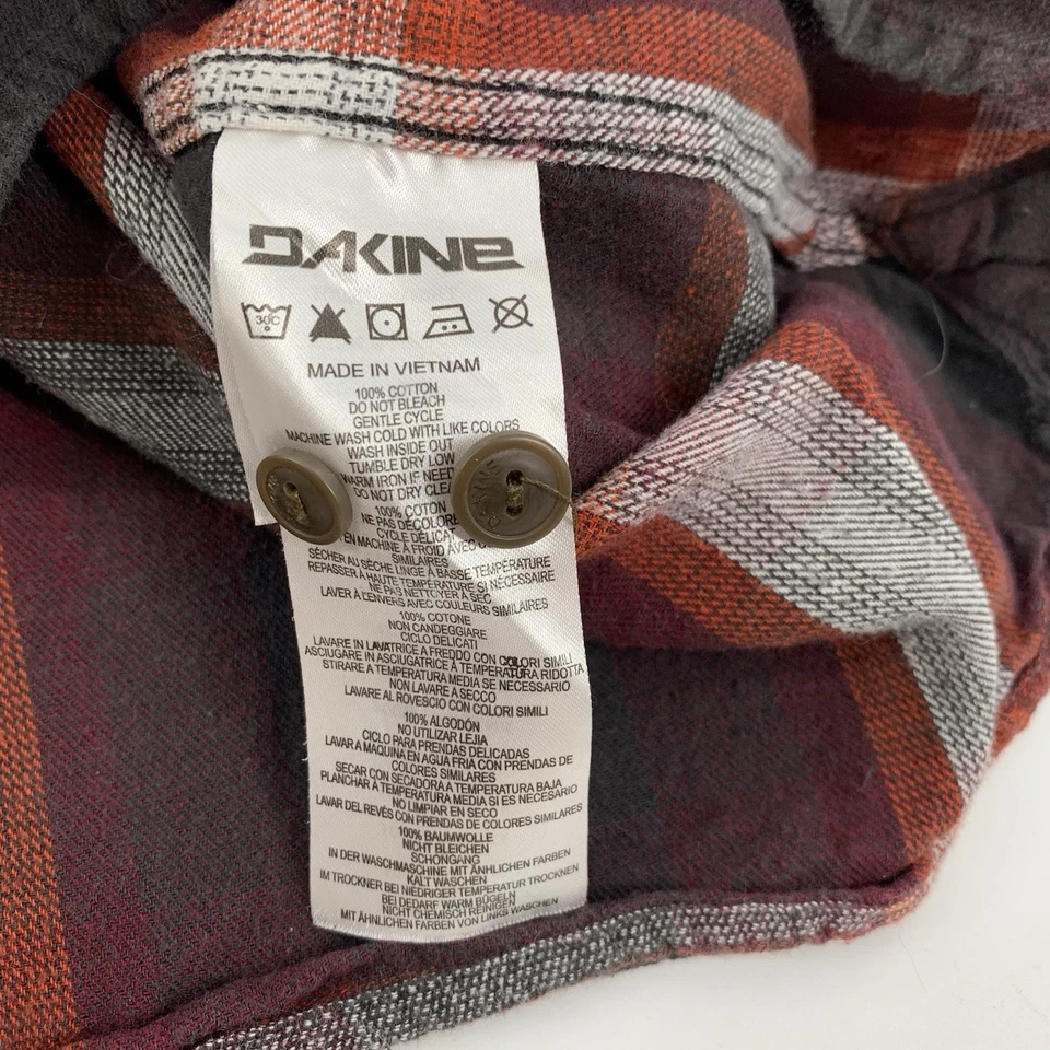 Camisa Dakine Franela Cuadros Abotonada Manga Larga Talla Grande Para Hombre Roja Negra L Foto 4 de 4