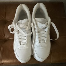 Nike Air Max 90 White Leather Low Top Lace-Up...