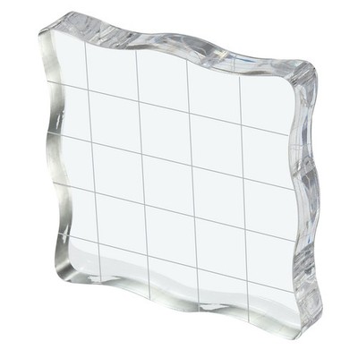 Acrylic Stamp Block with Grid Lines Decorative, Great for Crafts(2'' x 2'')