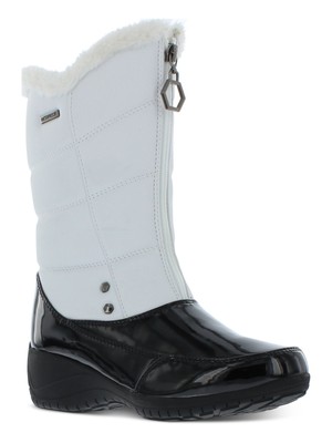 KHOMBU Womens Black 0.5'' Platform Waterproof Round Toe Wedge Snow Boots 6.5