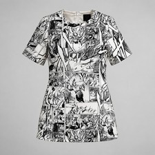 Alexander McQueen Mini Dress Long Top Yoshiyasu Tamura Manga Print | IT 42 UK 10