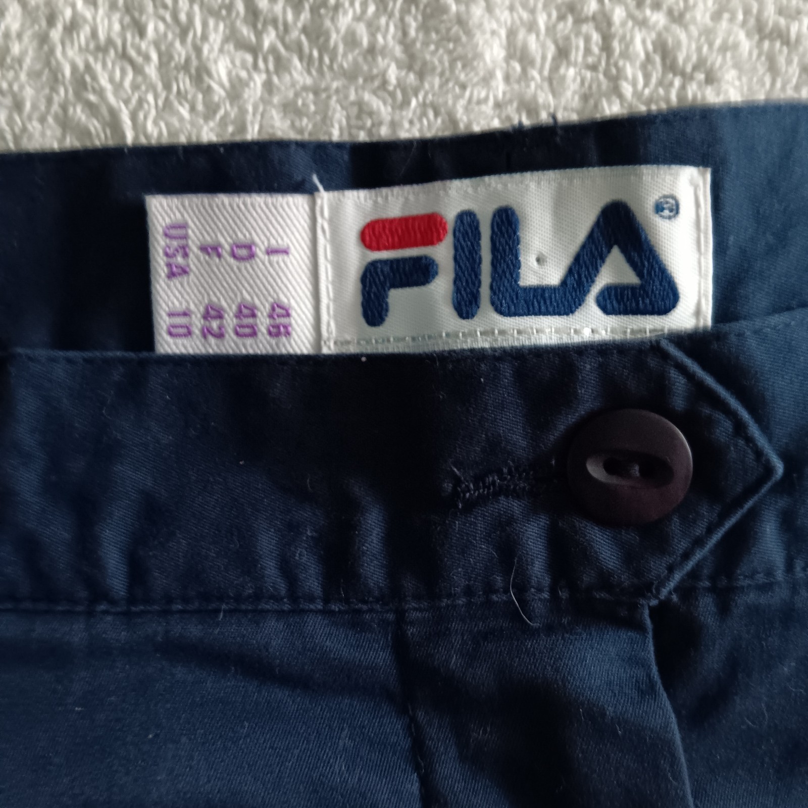 Pantaloncini tennis donna marina vintage sport festival abito fantasia Fila S 28"