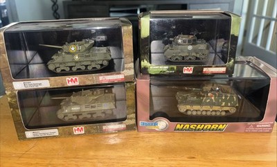 Lot of 3 Hobby Master & 1 Dragon 1:72 WWII Models HM M10s & Dragon Nashorn 60188