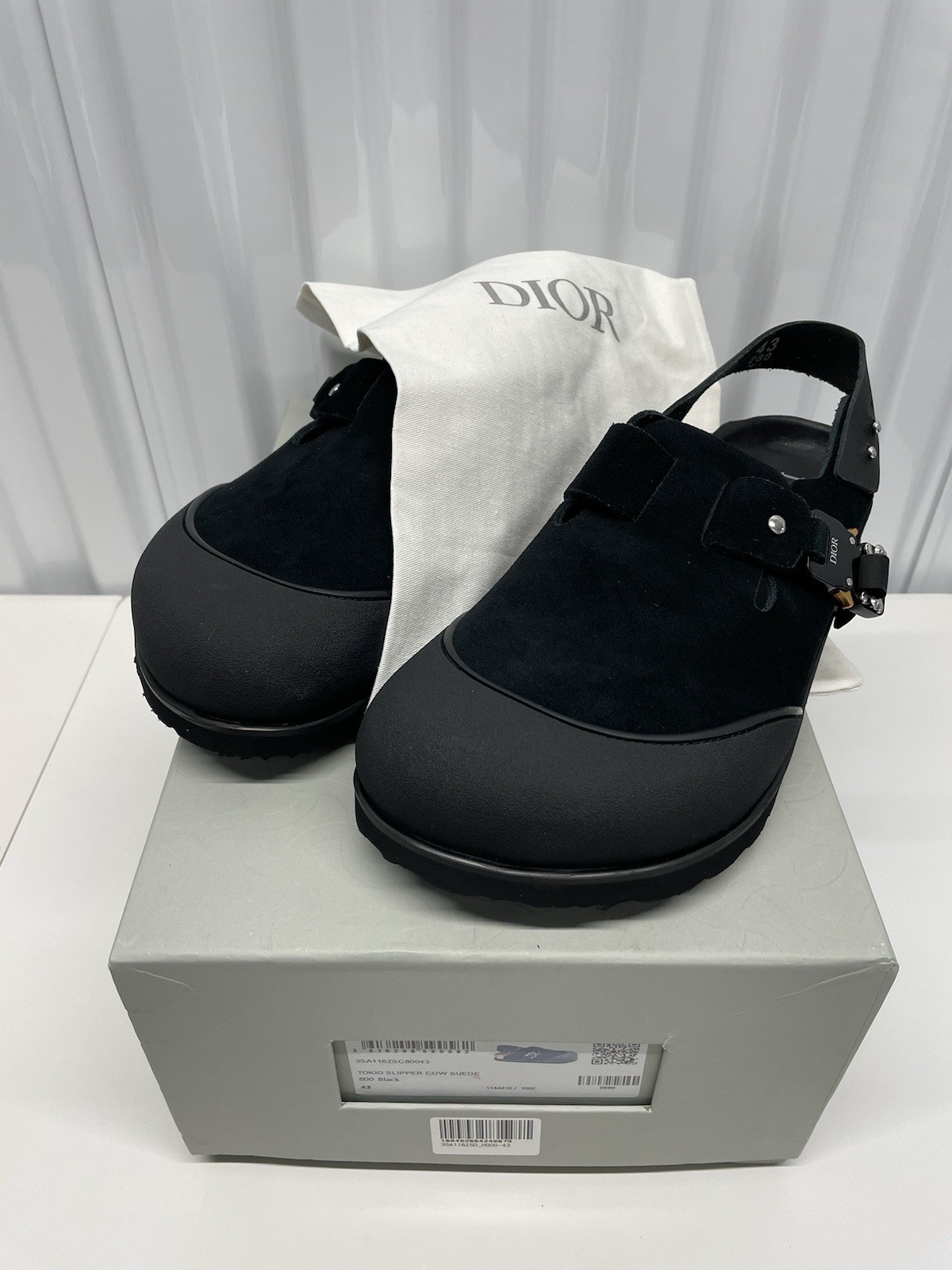 Dior Birkenstock Tokio Mule Clogs Men’s Size EU 43 US 10 Slip On Shoe Black