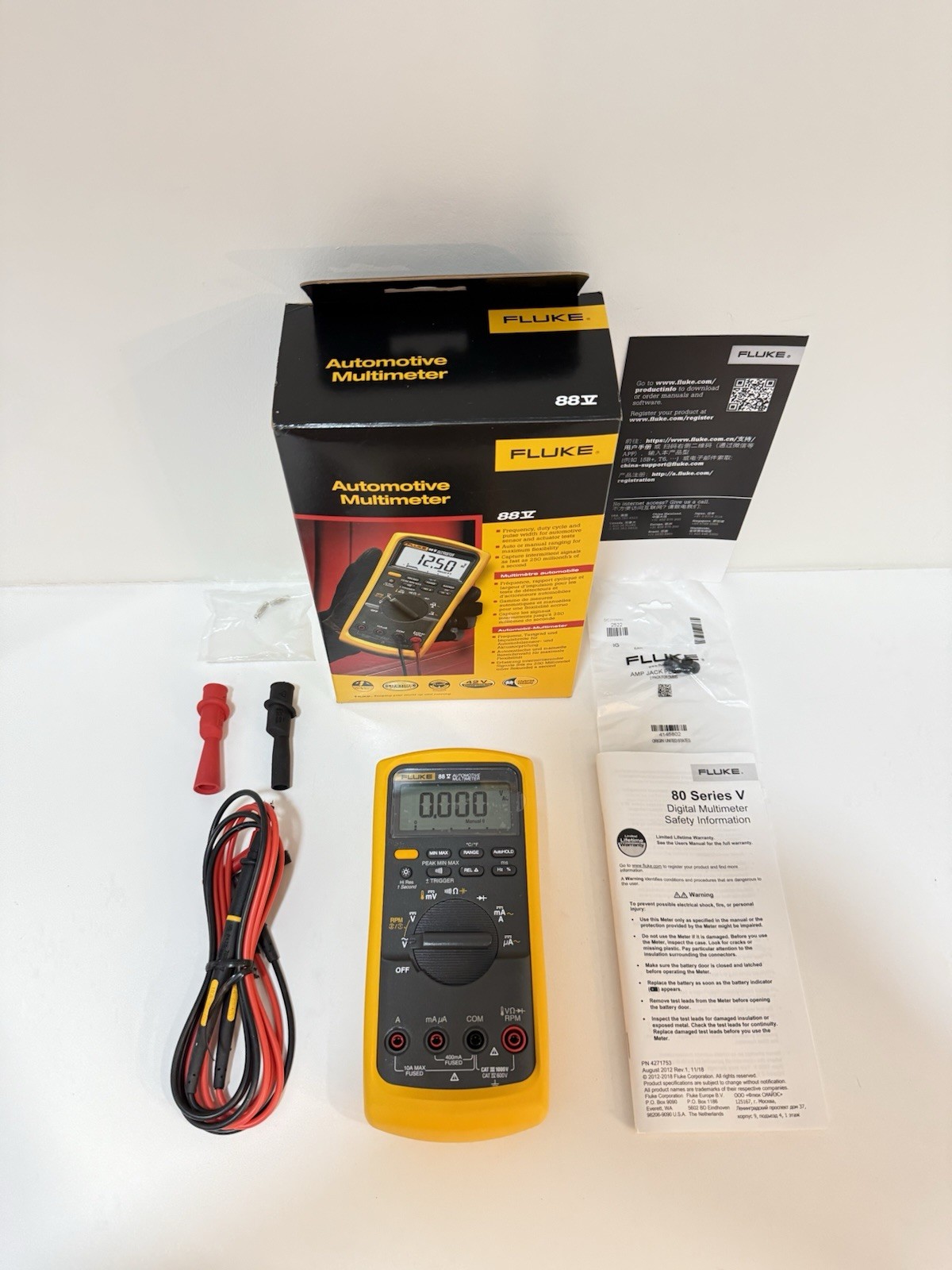 FLUKE 88V AUTOMOTIVE MULTIMETER (NEW FACTORY SEALED) CALIBRATED 2024 -SHIPS FAST