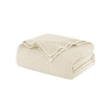 100 Cotton Blanket King Size for Bed - Lightweight King 108" x 90" Beige