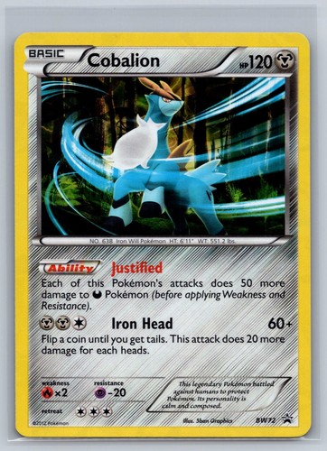 Cobalion BW72 Holo Promo Black And White Promo Pokemon Holo Near Mint