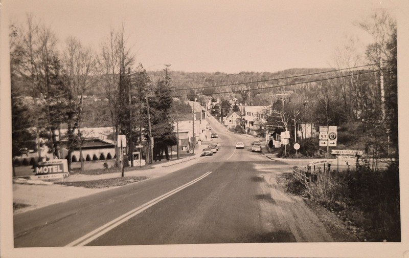 RPPC Street Scene Aqualand Sign, Sister Bay Wisconsin Real Photo Postcard 
