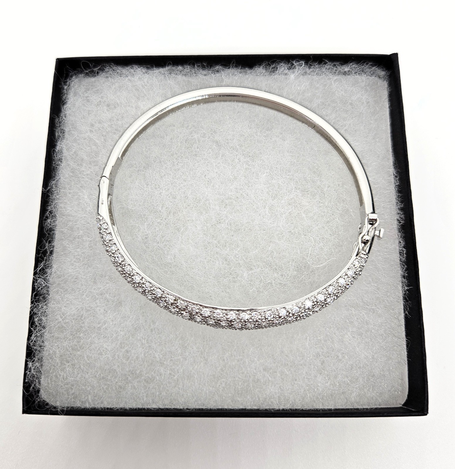 Sterling Silver Pave Setting Bangle bracelet - image 2