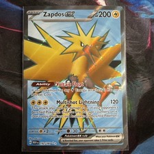 Carta Pokemon 151 2023 ZAPDOS EX Full Art Foil Holo Ultra Rara 192/165