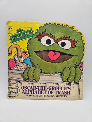A Golden Shape Book Oscar The Grouch's Alphabet of Trash 1977 Sesame Street