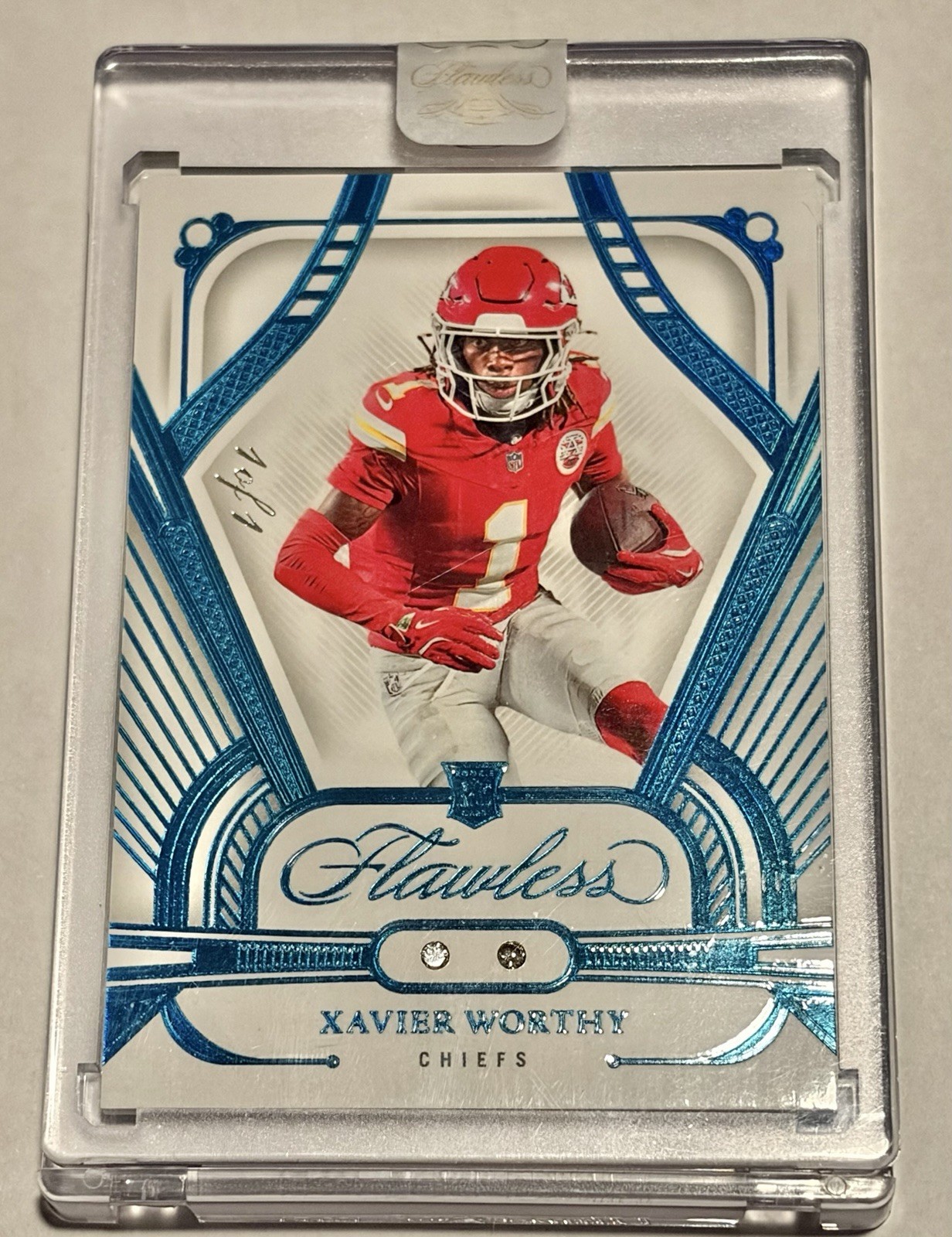 Xavier Worthy Panini Flawless #107 Platinum 1/1
