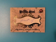 2020 Historic Autographs Written Word Joe Sewell Authentic Handwriting MLB HOF