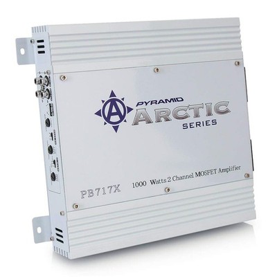 Pyramid 2 Channel Car Stereo Amplifier - 1000W Dual Standard, White 