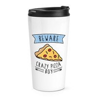 Beware VerrüCkte Pizza Jungen Reisetasse Tasse Scherz Sohn Lustig Kinder Nahrung