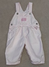 Vintage Girls OshKosh Vestbak Overalls Pink Cotton 12 Months EUC