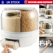 6KG Rotating Food Sealed Storage Container Grain Box Cereal Dispenser Rice Tank