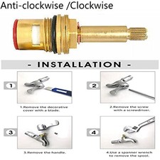 Replacement Tap Cartridge Pair Valve Ceramic Disc Quarter Turn 20 Teeth 1/2 UK