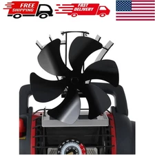 Non-Electric Thermoelectric Fan for Wood Stoves - 6-Blade Design with Bracket