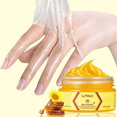 Hand Mask Milk Honey Peel Off Wax Moisturizing Hydrating Nourishing... 