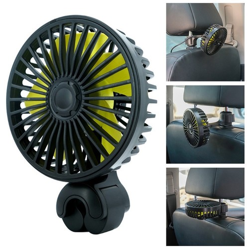 Car Fan 12V Electric Fan For Rear Seats Car 3 Adjustable Wind Speeds Cooling Fan
