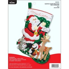 Bucilla 86930E Felt Applique Stocking Kit Santa Choir Practice 18"