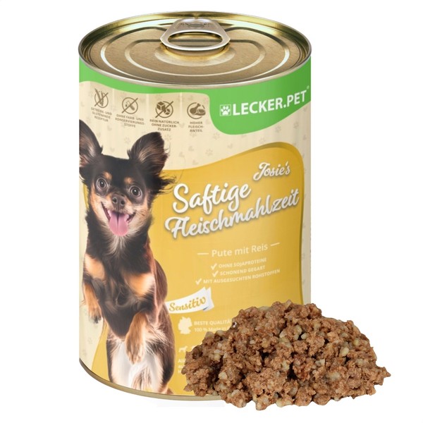 18 X 400 G Josie's Saftige Fleischmahlzeit Sensitiv Mit Pute & Reis Lecker.Pet®-image