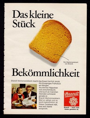3w7649/ Alte Reklame von 1973   BRANDT Markenzwieback