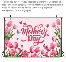 Happy Mother's Day Photo Backdrop 7x10 Ft. Banner