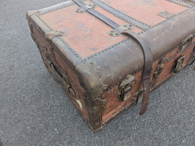 Vintage Neverbreak L. GOLDSMITH & SON Made In U.S.A Steamer Trunk