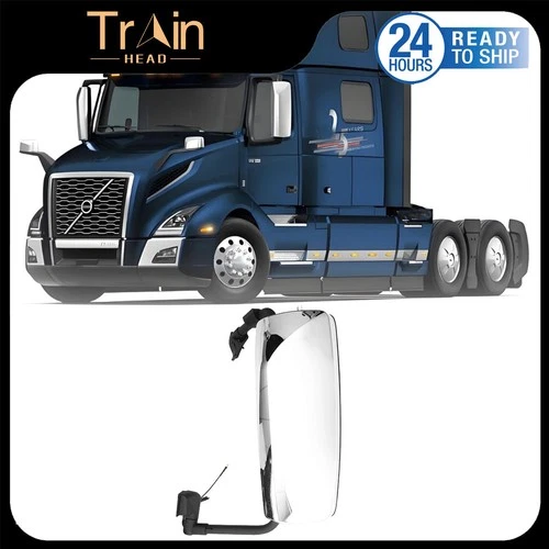 Chrome Door Mirror With Arm Power Heated Driver Side For 2004-2017 Volvo VNL