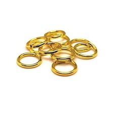 8mm, 18g, Gold Plated Open Jump Rings - US Seller