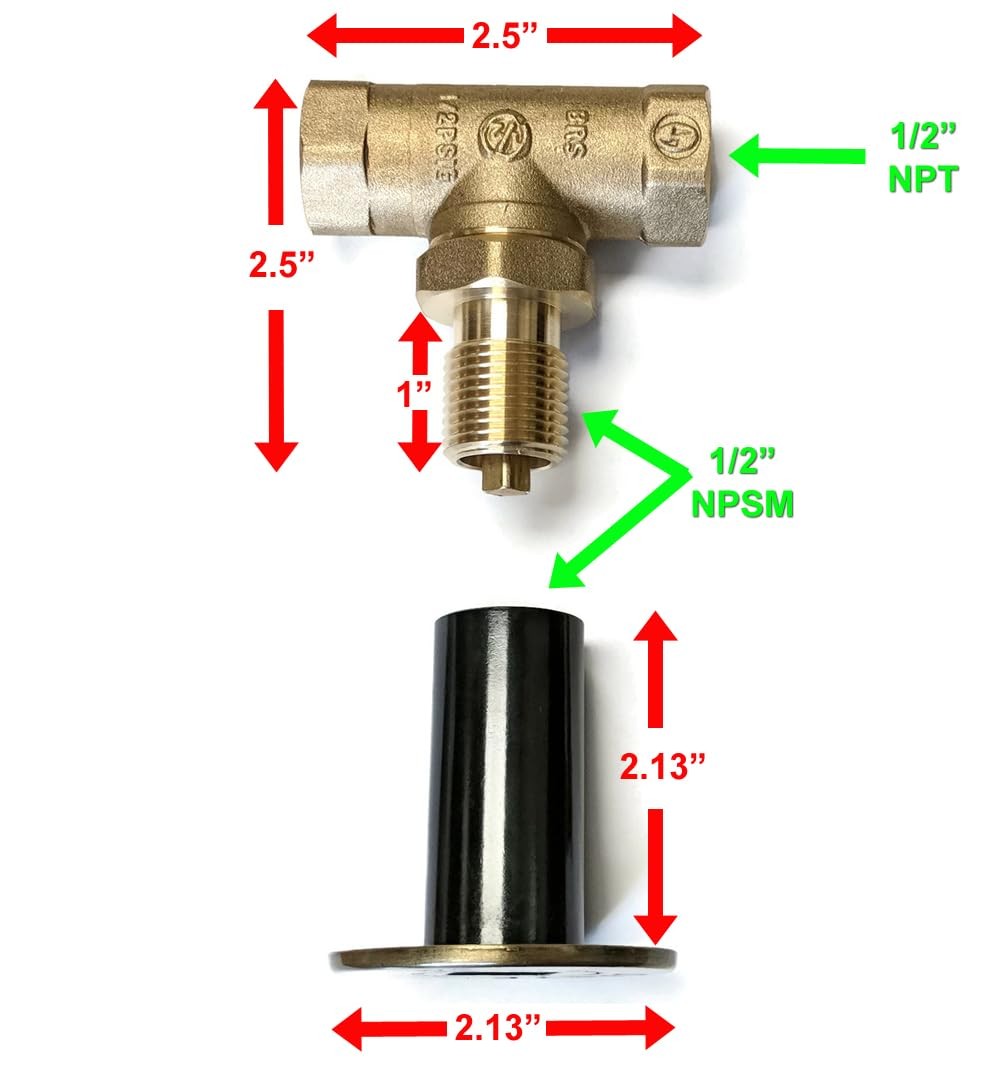 Midwest Hearth 1/2 NPT Gas Fire Pit Key Valve Kit - Flat Black Finish