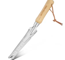 WORKPRO Hand Weeder Puller 5-in-1 Stainless Steel Trowel Wood Handle Planting