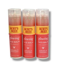 Burt's Bees Glowing Face Balm 0.32oz./9.07g New Sealed; LOT OF 3