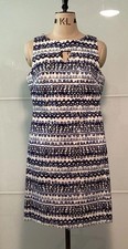 Nine West dress 10 blue white fun design sleeveless