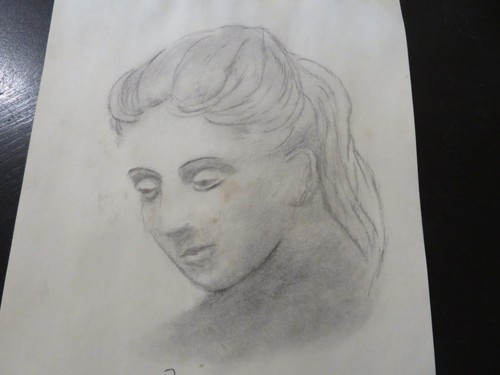 Beautiful Vintage Picasso Pencil Drawing of Olga Art Drawing Student Made? - Bild 3 von 4